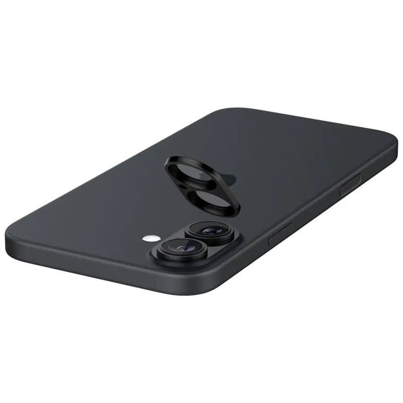 Spigen Optik GLAS.TR Camera Protector 2-Pack - objektyvo apsauga, skirta iPhone 16 / 16 Plus (2 vnt.) (Juoda)