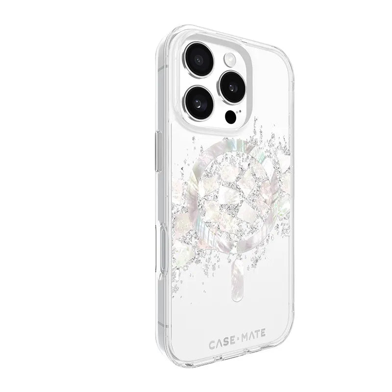 Case-Mate Karat MagSafe dėklas, skirtas iPhone 16 Pro su perlamutro intarpais (A Touch of Pearl)