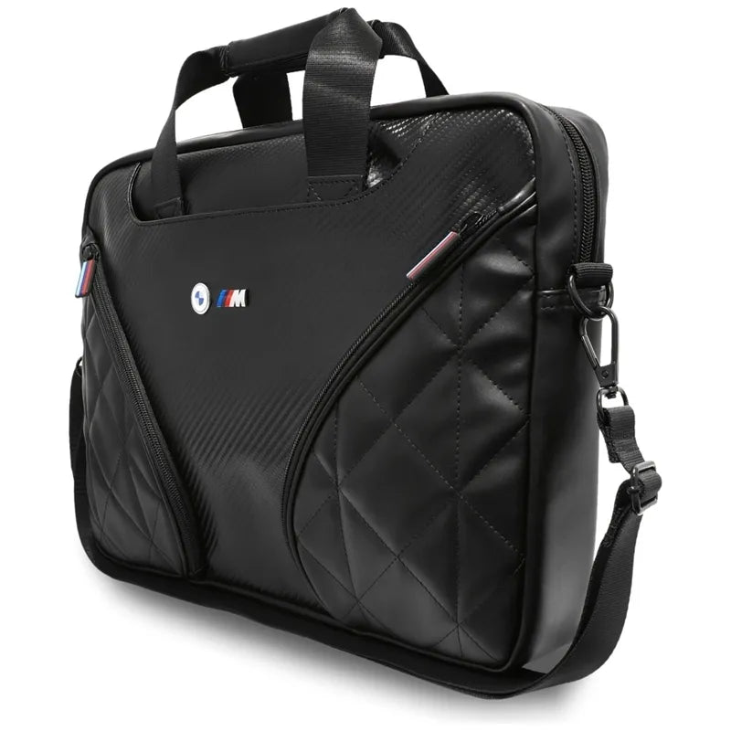 BMW Carbon Pockets & Metal Logo – 16" nešiojamojo kompiuterio krepšys (juodas)