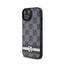 DKNY Leather Checkered Mono Pattern & Printed Stripes – iPhone 15 Plus / 14 Plus dėklas (juodas)