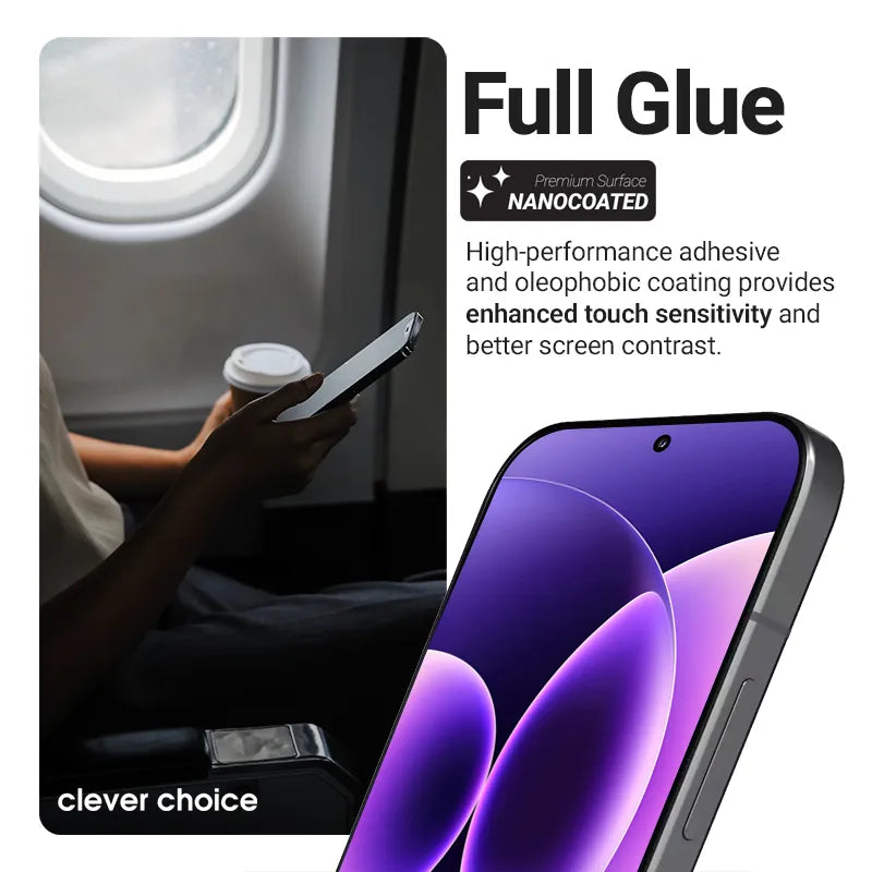 Crong 3D Armour Glass Lite – Grūdintas stiklas su „Full Glue“ klijais, skirtas Xiaomi 17