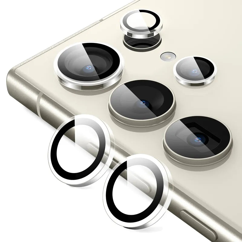 Crong Lens Ring – grūdintas stiklas Samsung Galaxy S24 Ultra kameros lęšiams (skaidrus)