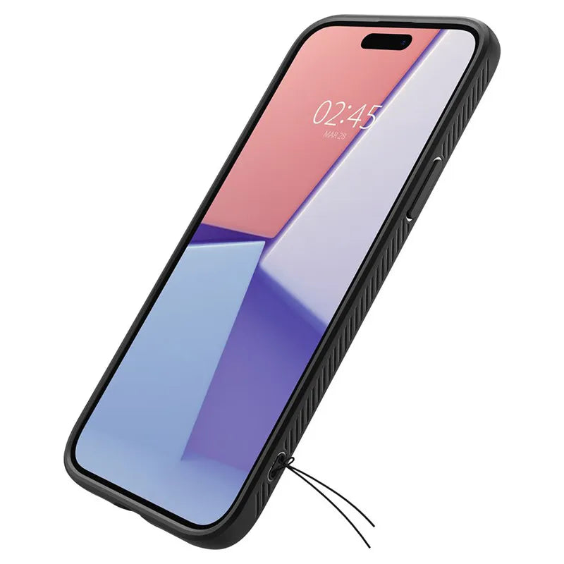 Spigen Liquid Air – dėklas skirtas iPhone 15 (matinė juoda)