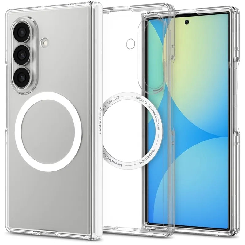 Spigen Ultra Hybrid Pro MagSafe – dėklas Samsung Galaxy Z Fold 8 Ultra (skaidrus/baltas)
