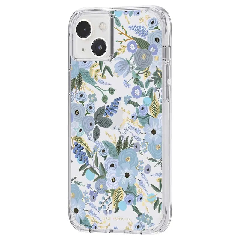 Rifle Paper Clear – dėklas iPhone 14 Plus (Garden Party Blue)