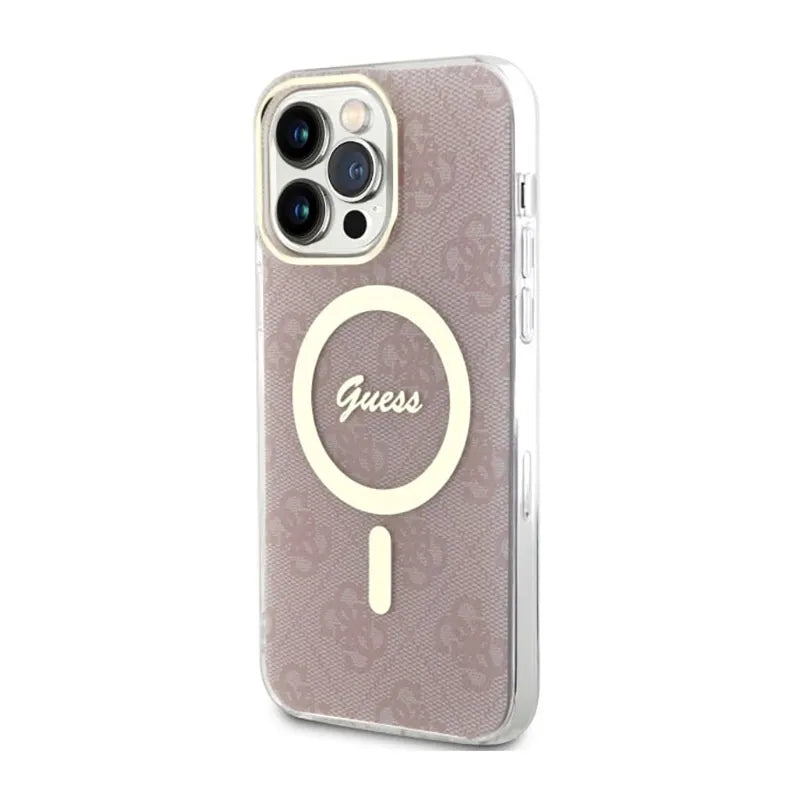 Guess 4G MagSafe – dėklas iPhone 14 Pro Max (rožinis)
