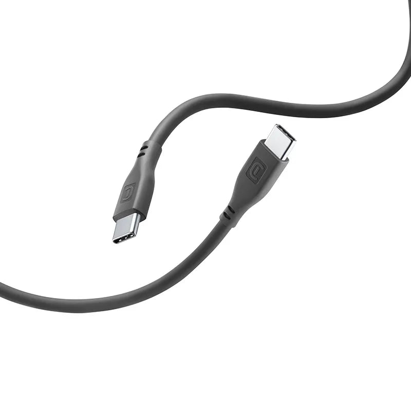 Cellularline Soft Cable – USB-C į USB-C kabelis 1,2 m (juodas)