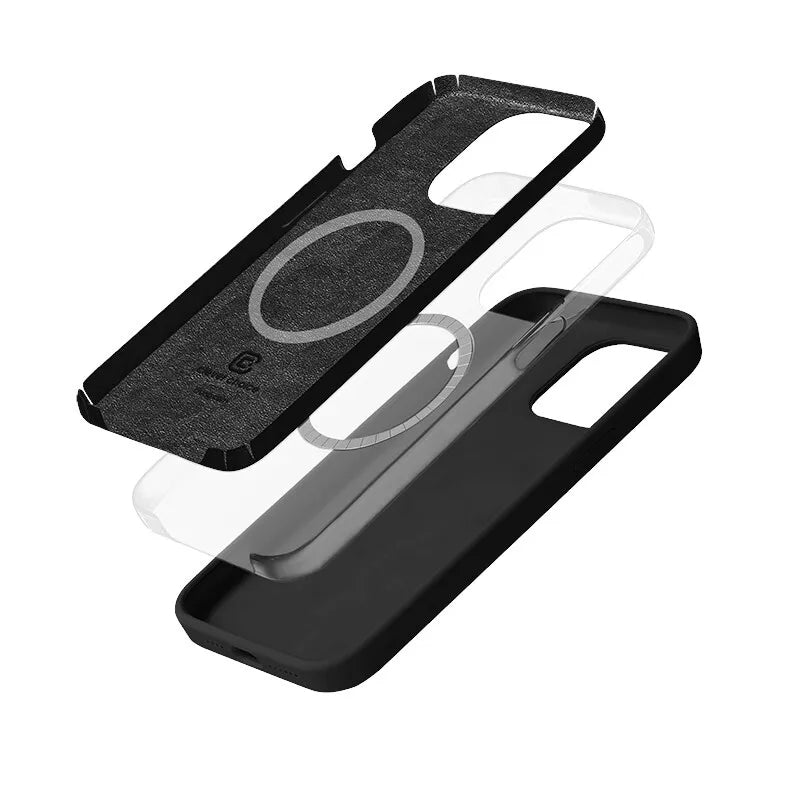 Crong Color Cover Magnetic – iPhone 14 Pro Max MagSafe dėklas (juodas)