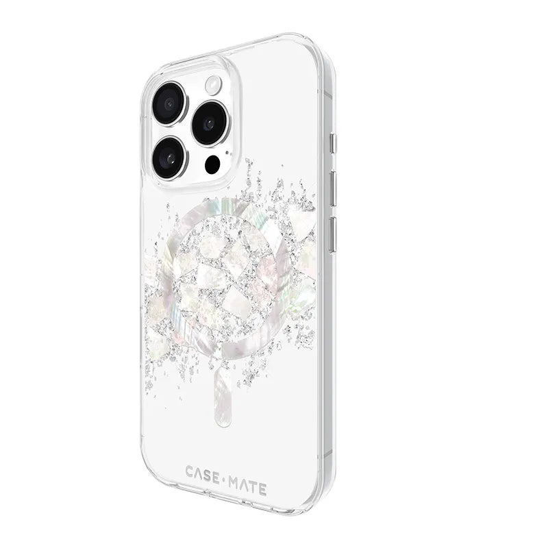 Case-Mate Karat MagSafe dėklas, skirtas iPhone 16 Pro su perlamutro intarpais (A Touch of Pearl)