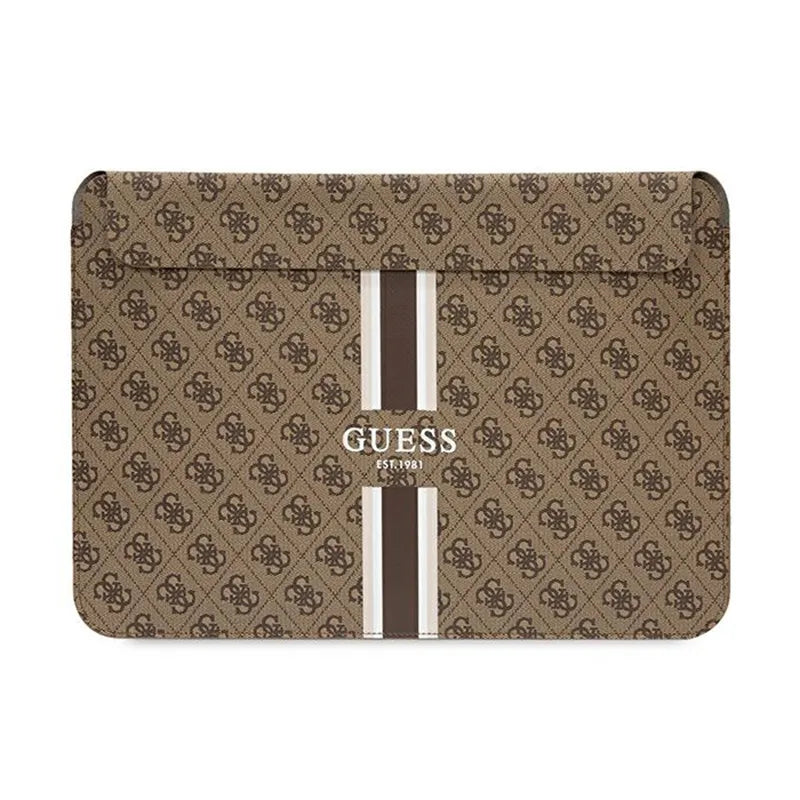 „Guess 4G Printed Stripes“ kompiuterio dėklas – 14" nešiojamojo kompiuterio krepšys (rudas)