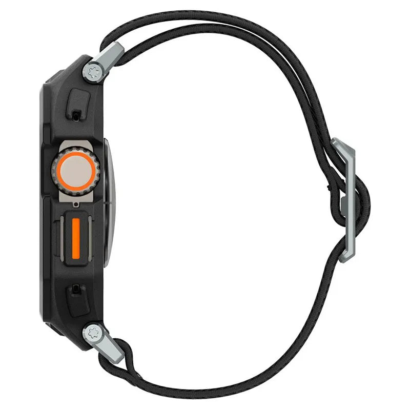 Spigen Lite Fit „Pro“ – dėklas su dirželiu, skirtas Apple Watch Ultra 1/2 49 mm (matinė juoda)