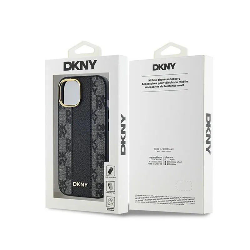 DKNY odinis languotas „MagSafe“ dėklas – dėklas, skirtas iPhone 15 Plus / 14 Plus (juodas)