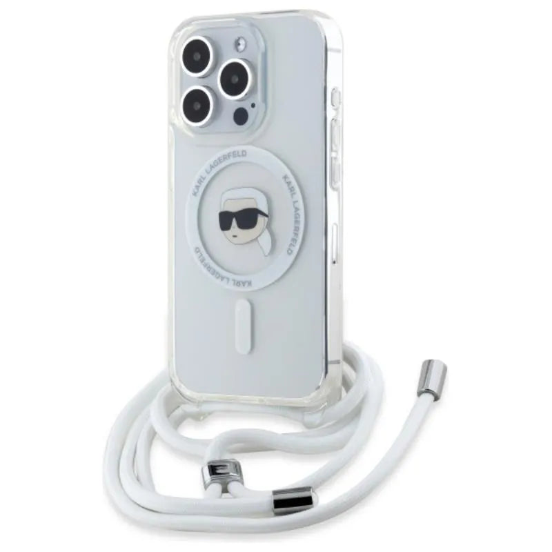 Karl Lagerfeld Crossbody IML Karl Head MagSafe - dėklas iPhone 16 Pro Max (skaidrus)