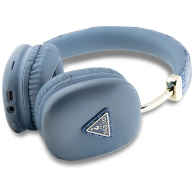 Guess 4G Triangle Logo – belaidės ant ausų dedamos ausinės, Bluetooth V5.3 (mėlynos)