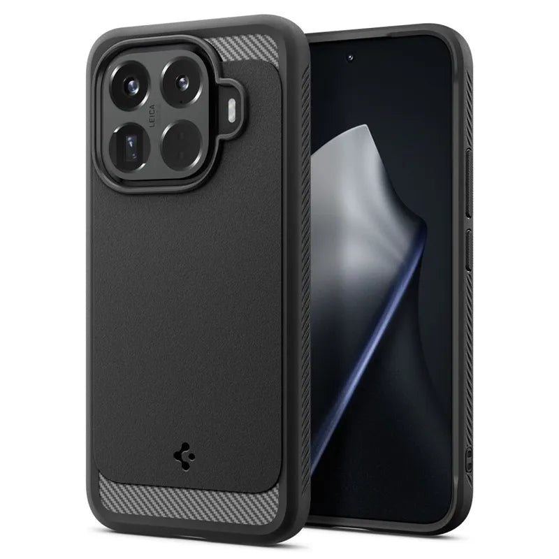 Spigen Rugged Armor – Dėklas Xiaomi 15T Pro (matinė juoda)