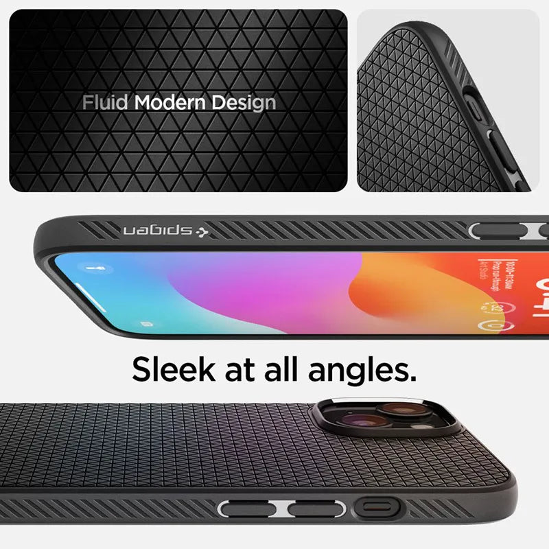 Spigen Liquid Air – dėklas skirtas iPhone 15 (matinė juoda)
