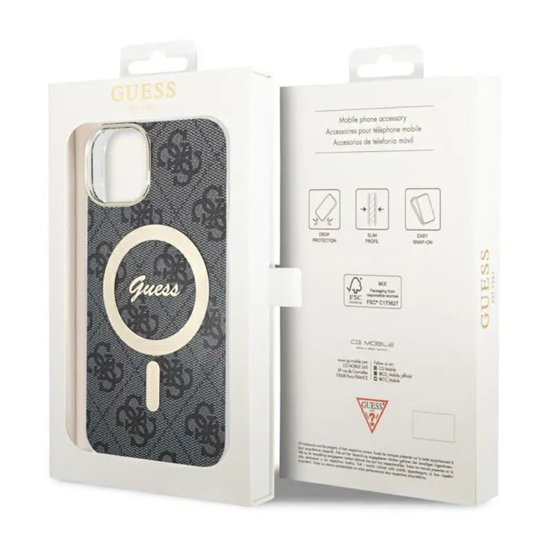 Guess 4G MagSafe – dėklas iPhone 14 (juodas)