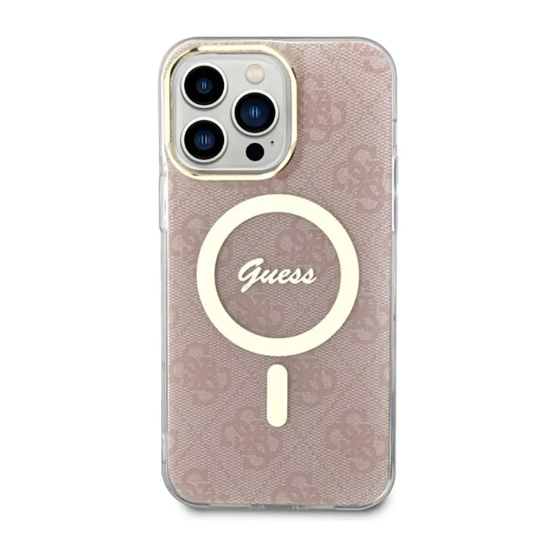 Guess 4G MagSafe – dėklas iPhone 14 Pro Max (rožinis)