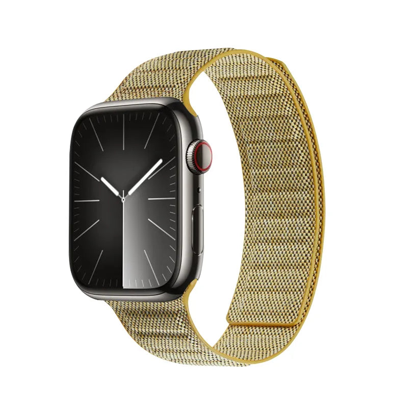 Crong Melange – magnetinis dirželis Apple Watch 38/40/41/42 mm (geltonas melansas)