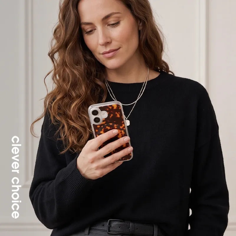 Crong Deluxe MAG Cover – iPhone 17 MagSafe dėklas (Tortoise)