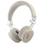 Guess Grained Classic Round Shape – belaidės Bluetooth ENC ausinės (smėlio spalvos)