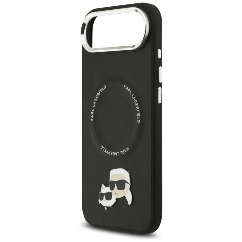 Karl Lagerfeld Karl & Choupette Pins MagSafe – dėklas iPhone Air (juodas)