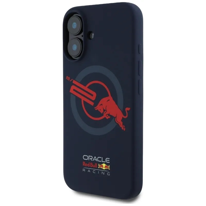 Red Bull HC Silicone Logo Red Lining MagSafe – iPhone 16 dėklas (tamsiai mėlynas)