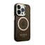 Guess Gold Outline Translucent MagSafe – dėklas iPhone 14 Pro (juodas)
