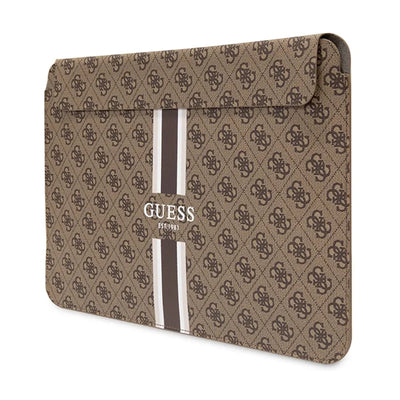 „Guess 4G Printed Stripes“ kompiuterio dėklas – 14" nešiojamojo kompiuterio krepšys (rudas)