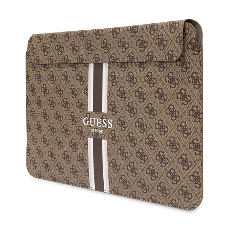 „Guess 4G Printed Stripes“ kompiuterio dėklas – 14" nešiojamojo kompiuterio krepšys (rudas)