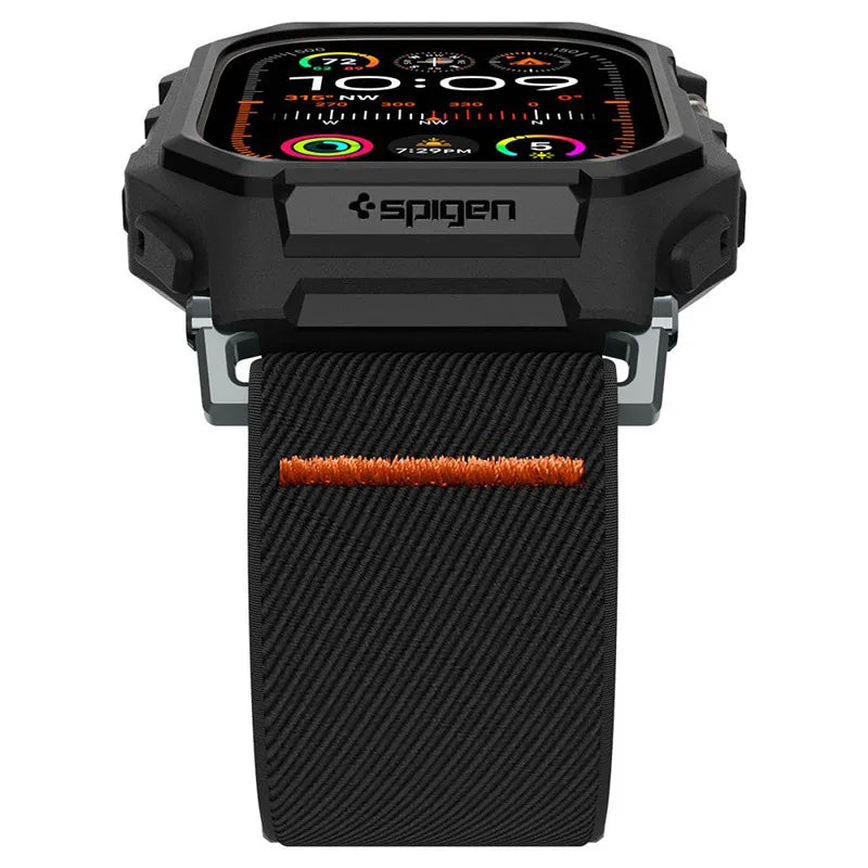Spigen Lite Fit „Pro“ – dėklas su dirželiu, skirtas Apple Watch Ultra 1/2 49 mm (matinė juoda)