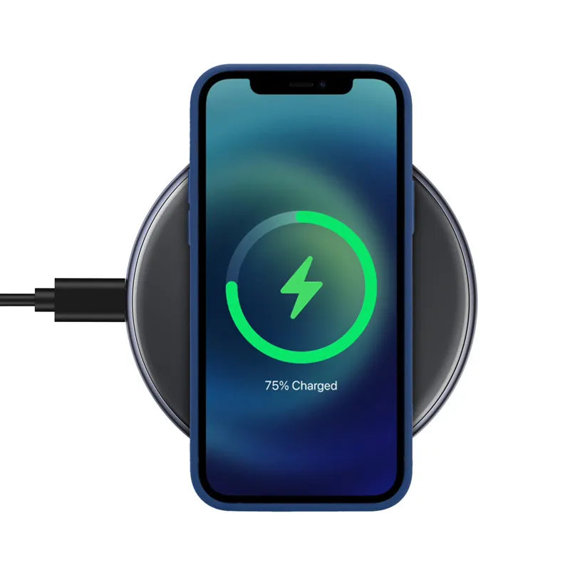 „Crong PowerSpot“ greitasis belaidis įkroviklis – 15 W aliumininis USB-C „Qi“ belaidis įkroviklis su grūdinto stiklo danga (Shadow Black)