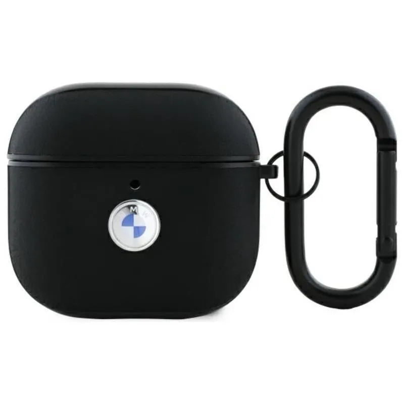 BMW Genuine Leather Silver Logo – dėklas AirPods 4 (juodas)