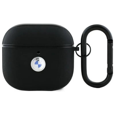 BMW Genuine Leather Silver Logo – dėklas AirPods 4 (juodas)