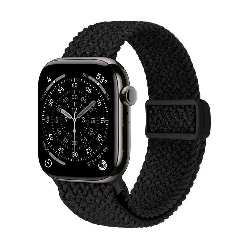Crong Wave Band – pintas dirželis Apple Watch 44/45/46/49 mm (juodas)