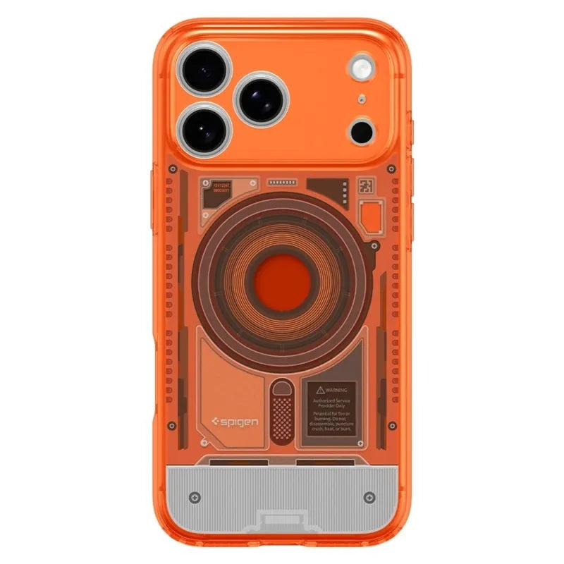 Spigen Ultra Hybrid Mag MagSafe – dėklas, skirtas iPhone 18 Pro / 17 Pro (C-One Tangerine)