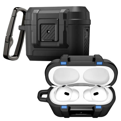 Spigen Lock Fit – šarvuotas dėklas, skirtas Apple AirPods Pro 3 (matinė juoda)