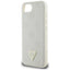Guess Grained Hot Stamp Peony Triangle Logo MagSafe – dėklas iPhone 16e (smėlio spalvos)