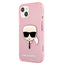 Karl Lagerfeld Karl’s Head Glitter – dėklas iPhone 13 Mini (rožinis)