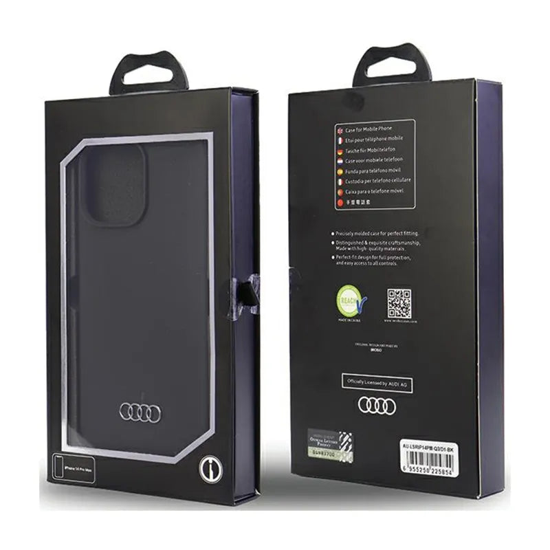 Audi Silicone Case – Dėklas, skirtas iPhone 14 Pro Max (Juodas)