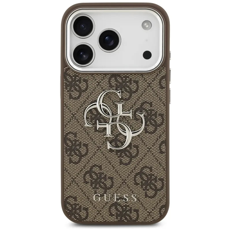 Guess 4G Big 4G Classic Logo - Dėklas iPhone 17 Pro (Ruda / Sidabrinė)