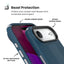 Speck Presidio2 Grip ClickLock & MagSafe – iPhone Air dėklas (Deep Sea / Silver Metallic / Spell Blue)