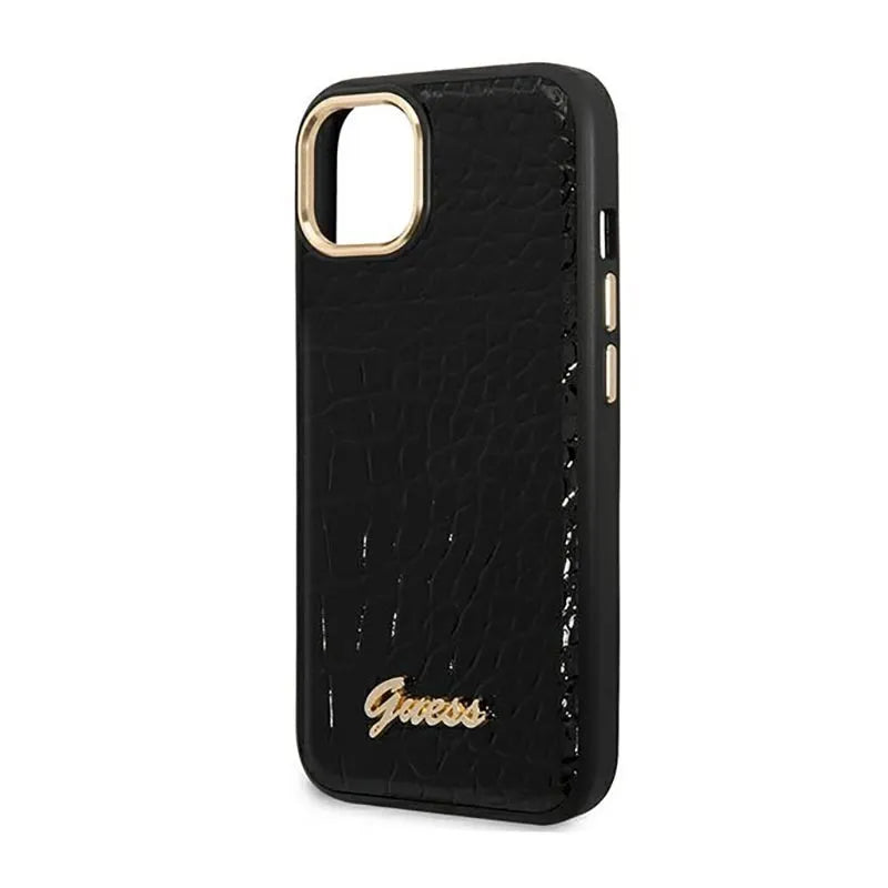 Guess Croco Collection – dėklas iPhone 14 Plus (juodas)