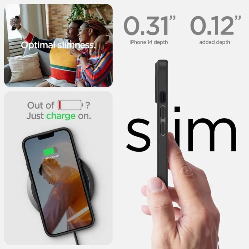 Spigen Ultra Hybrid – dėklas iPhone 15 Plus / iPhone 14 Plus (juodas)