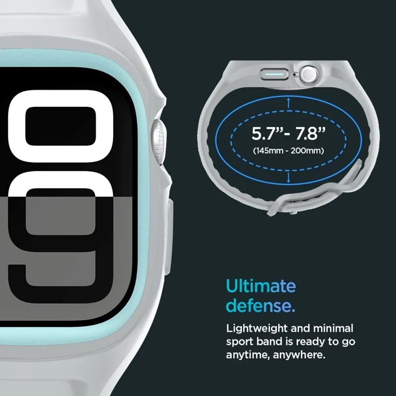 Spigen Liquid Air Pro – dirželis su korpusu, skirtas Apple Watch 10 46 mm (pilkas)
