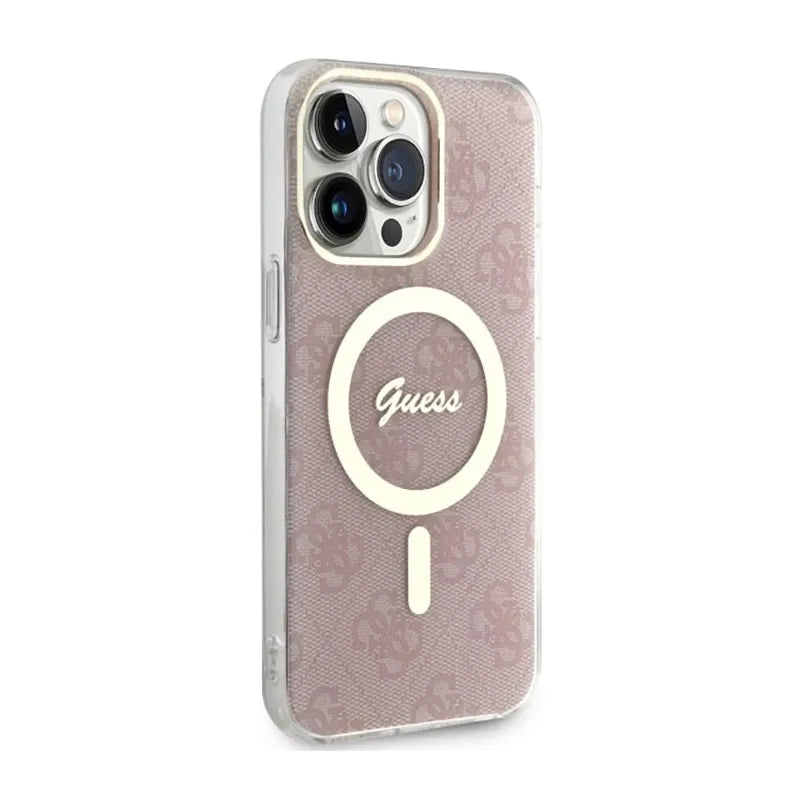 Guess 4G MagSafe – dėklas iPhone 14 Pro Max (rožinis)