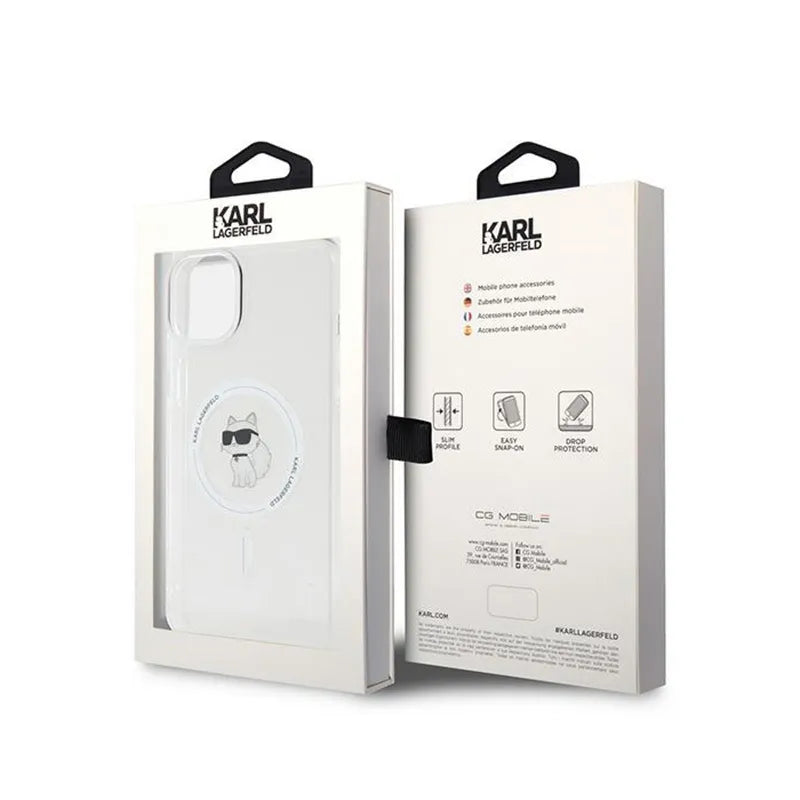 Karl Lagerfeld IML Choupette MagSafe - Dėklas iPhone 15 Plus (skaidrus)