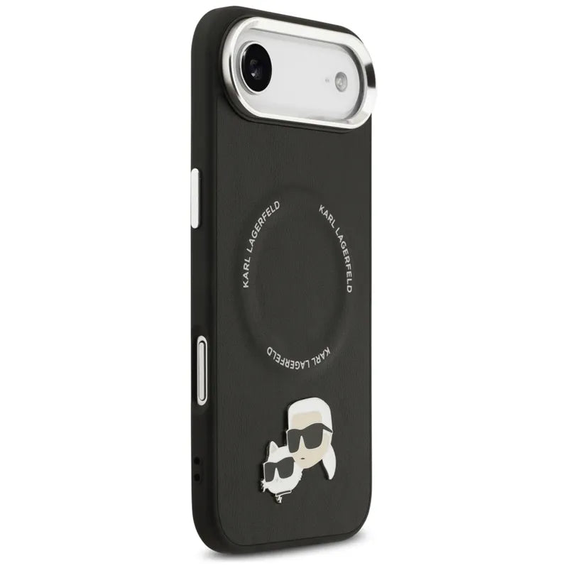Karl Lagerfeld Karl & Choupette Pins MagSafe – dėklas iPhone Air (juodas)