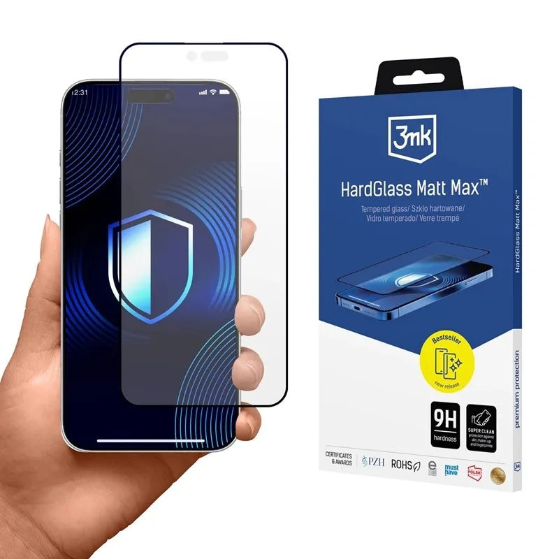 3mk HardGlass Matt Max – matinis grūdintas stiklas iPhone Air