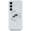 Karl Lagerfeld Button Karl & Choupette Heads Printed Logo MagSafe - Dėklas skirtas Samsung Galaxy S25 (Baltas)